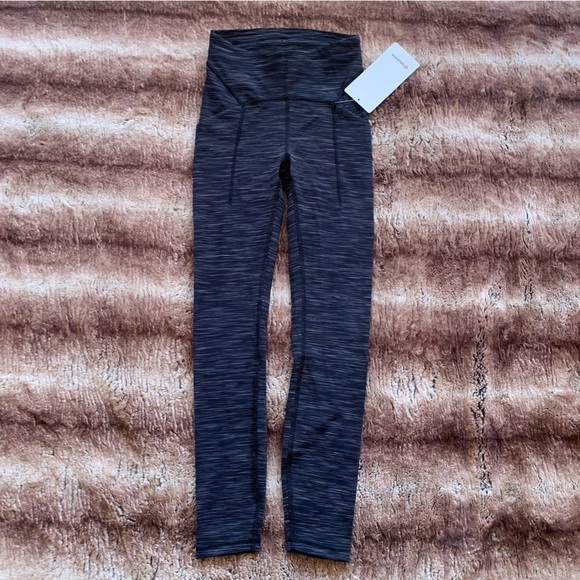 Lululemon Power Thru High-Rise Tight 25" Heathered Black - Picture 1 of 8